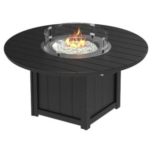 Luxcraft Lumin Poly Composite Round Dining Height Fire Pit Table