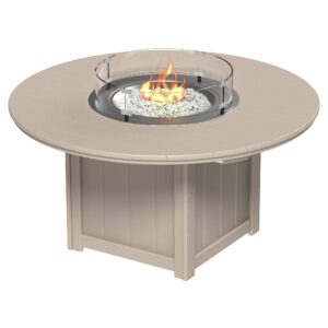 Alternative view of Luxcraft Lumin Poly Composite Round Dining Height Fire Pit Table