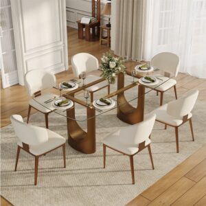 Alternative view of Glass dining table with carbon steel base seats six