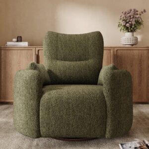 Alternative view of Swivel power recliner chair with adjustable angle and chenille upholstery